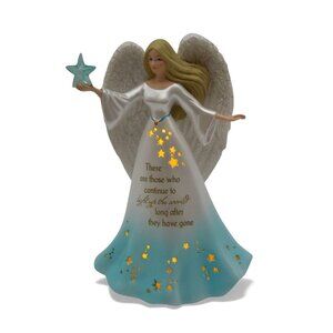 THOMAS KINKADE Light Of Love Angel Figurine with Illuminated Stars and Memorial